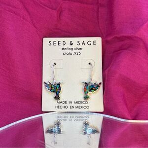 Seed & Sage Sterling Silver Hummingbird Earrings - Made in Mexico